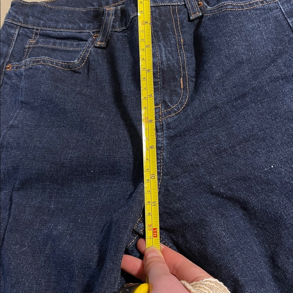 Old Navy Dark Blue Barrel Leg Jeans- Size 6 - Picture 6 of 11